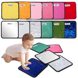 Sensory Mats,Sensory Wall Toys,12 Textured Sensory Tiles with Wall Hanging Rope, Baby Sensory Toys for Autistic Children,Tactile Play Mats for Babies Toddlers Sensory Exploration,Fidgeting Activity