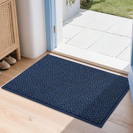 COSY HOMEER-Door-Mat 20" x 32" Non Slip Absorbent Entryway Rugs Dirt Trapper Doormats Washable Entrance Mats Low Pile Welcome Floor Mat for Front Back Door and Entry Mats,Navy Blue