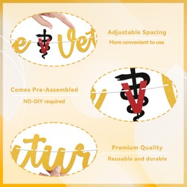 Future Vet Banner - Vet Student Graduation Decorations, Vet Doctor Graduate Banner, Veterinarian Grad Party Decoration Supplies Gold Glitter