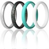 ThunderFit Stackable Silicone Wedding Rings for Women, Thin Rubber Engagement