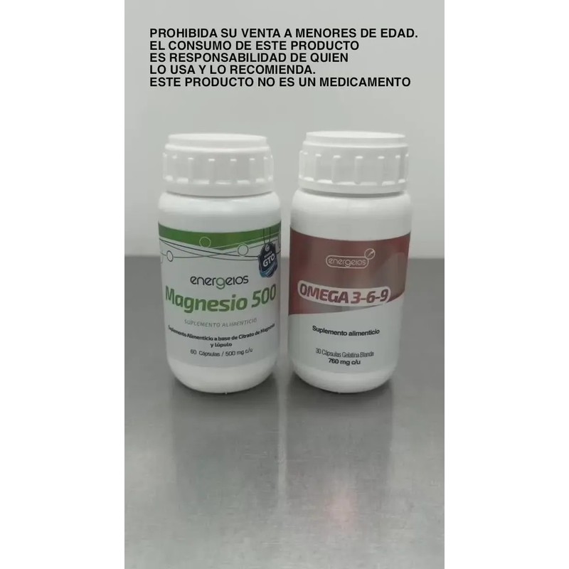 Citrato De Magnesio 60 Caps Y Omega 3 6 9