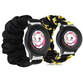 Lamshaw Compatible with iTouch Sport 4 Bands, 20mm Fabric Elastic Scrunchie Elastic Women Cute Replacement Straps Compatible for iTouch Sport 4 / Sport 3 / AIR 3 40MM Smartwatch (2