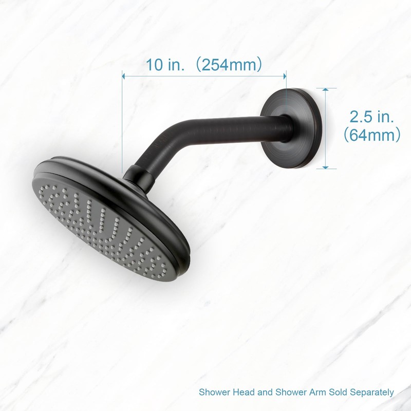 OFFO Shower Arm with Flange, 10 Inches Oil Rubbed Bronze