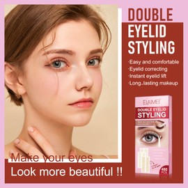 Slip-on Eyelid Stripes, Slip-On Eyelid Tapes, Double-Sided Eyelid Tapes, Invisible Double Eyelid Stripes, Immediate Lift for Unevenness/Drops/Hood Eyelids (480 Pieces)