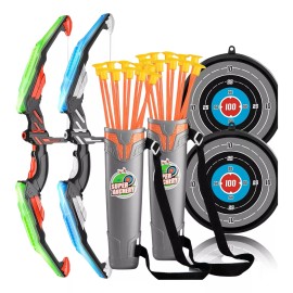 TMEI Temi Juego De 2 Arcos Y 20 Flechas De Ventosas Para Niños