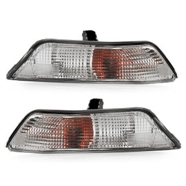 HECASA Front Turn Signal/Corner Light Compatible with 2015 2016 2017 Ford Mustang EcoBoost Premium Shelby V6 GT 50 Years Limited Edition, Pair w/Bulb Clear Lens Replacement for FO2521191 FO2520191