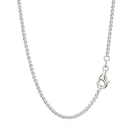 NKlaus Timeless pea chain made of 925 silver, 1.5 mm wide necklace, elegant women's silver chain with classic design, Sterling Silver