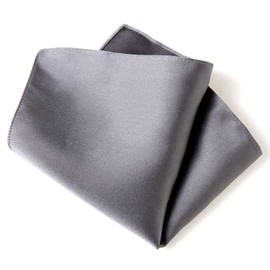 Style= Men's Silk Pocket Square, For Graduations, Weddings, and Other Special Occasions, 17 Colors Available, Folding Guide Included (English Language Not Guaranteed) - medium grey