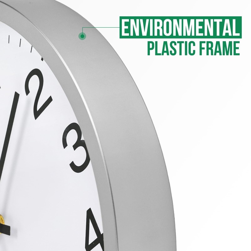 bakbrand Wall Clock Modern Simple Style Round Plastic Decor Clock