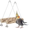 2pcs Pet Birds Parrots Wooden Swing Stand Bar Safety Toy