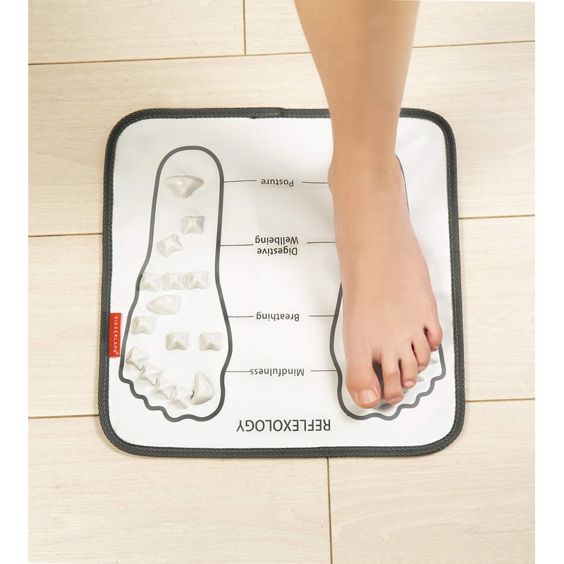 KIKKERLAND KAR43 Foot Massager Mat, White, W12.6 x D12.6 x