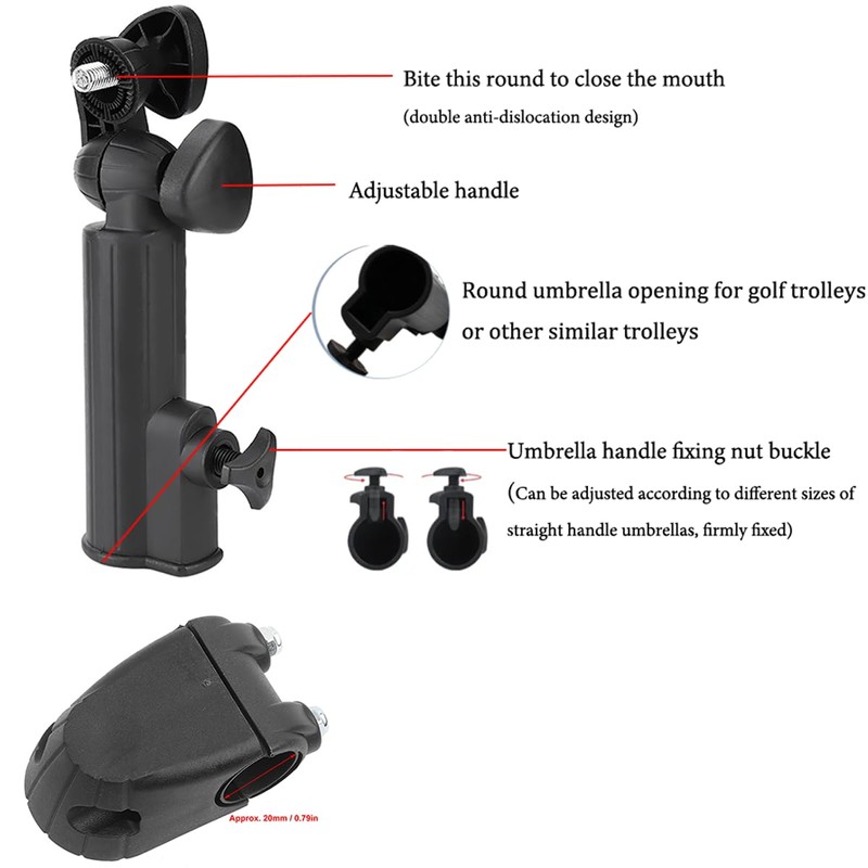 Qiilu Caddytek Umbrella Holder Universal Umbrella Holder for Golf Push