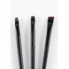 Professional Eyebrow Brush Set, 3 Angled Flat Brushes, Black, Precision