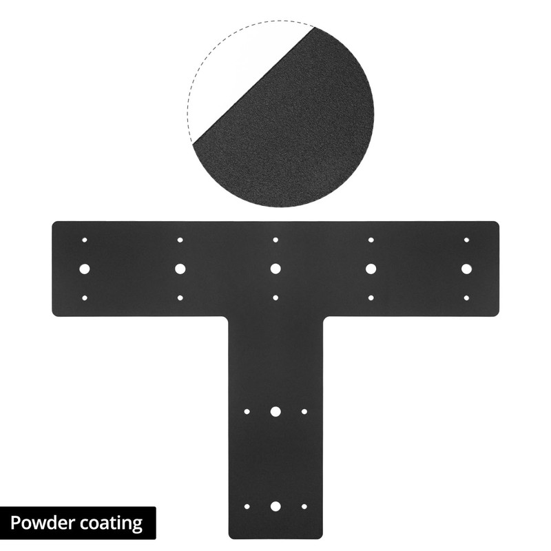 QWORK 14" x 10" T Shape Steel Flat Bracket with