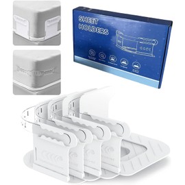 Bed Sheet Holders with Lock Strips, Fitted Sheet Holders for Corners Keep Sheets Firm & Tight Plastic Durable Heavy Duty Sheet Clips Bedroom Accessories Fit All Mattress Easy Installation-1PCS