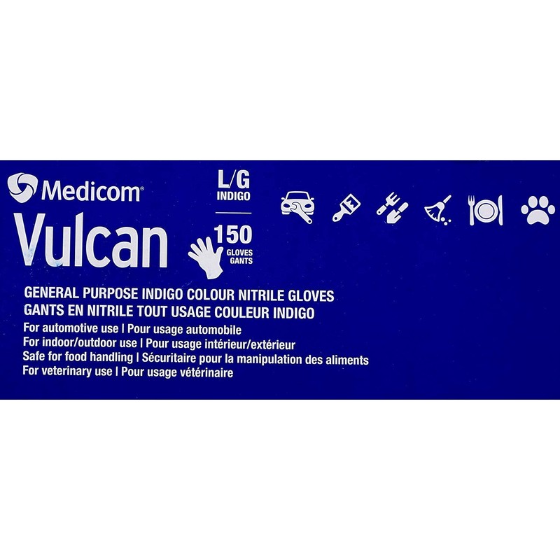 Medicom Vulcan Nitrile Gloves, 150 Count Large