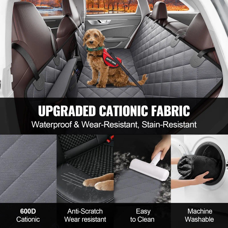 "Pet Backseat Cover Waterproof Dog Hammock for Car 54"x24" Hard