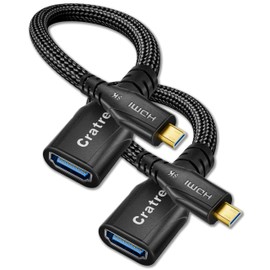 Cratree 2Pack 8K Micro HDMI to HDMI Adapter, Micro HDMI to HDMI Female Adapter Cable,8K@60hz,4K@120hz,Support HDR eARC Dolby Compatible with GoPro Hero 7,Raspberry Pi 4,Sony,Nikon (0.6ft)