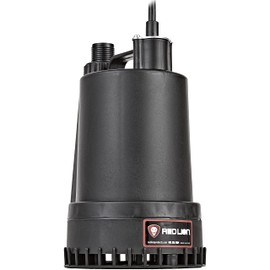 Red Lion RL-MP16 115 Volt, 1/6 HP, 1300 GPH Manual Thermoplastic Submersible Utility and Multi-purpose Pump with Removable Screen, 8-Ft. Cord, Black, 14942731