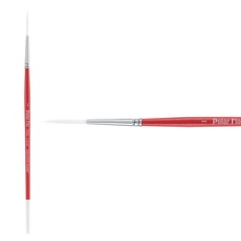 Creative Mark Polar Flo Professional Watercolor Brushes - Rigger 1 - Short Handle, Nickel-Plated Seamless Brass Ferrule - Art Paint Brushes for Acrylic Painting, Watercolor, Gouache, and More