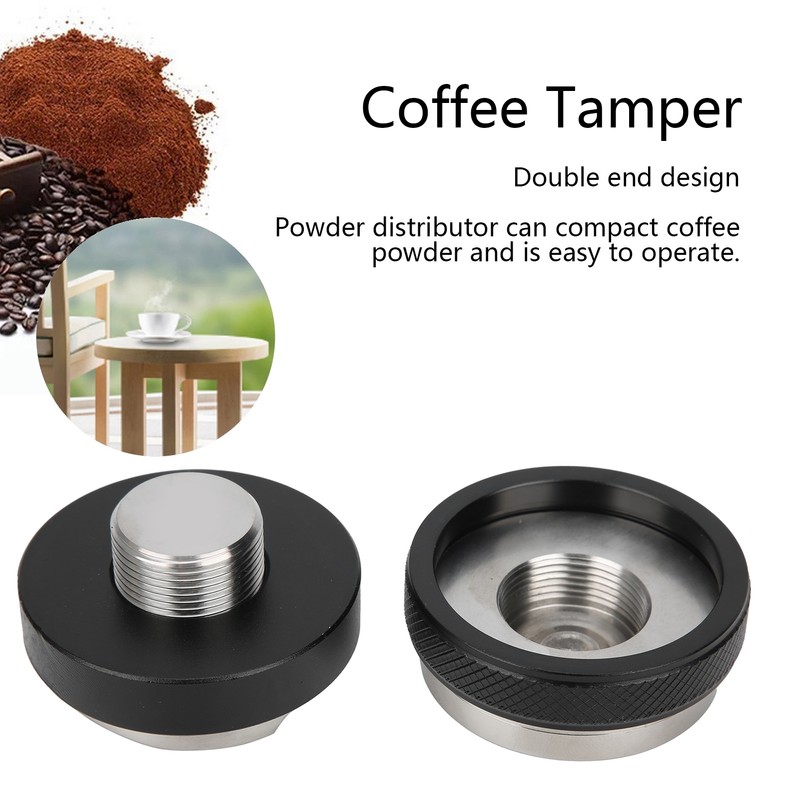 51mm Double Head Coffee Powder Hammer Stainless Steel Coffee Distributor