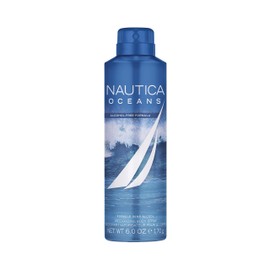 Nautica Oceans Deo Body Spray 6 fl oz (Pack of 1), Notes of Apple, Cyclamen, and Amberwood, Men's Fragrance, Long Lasting, Everyday Fragrance