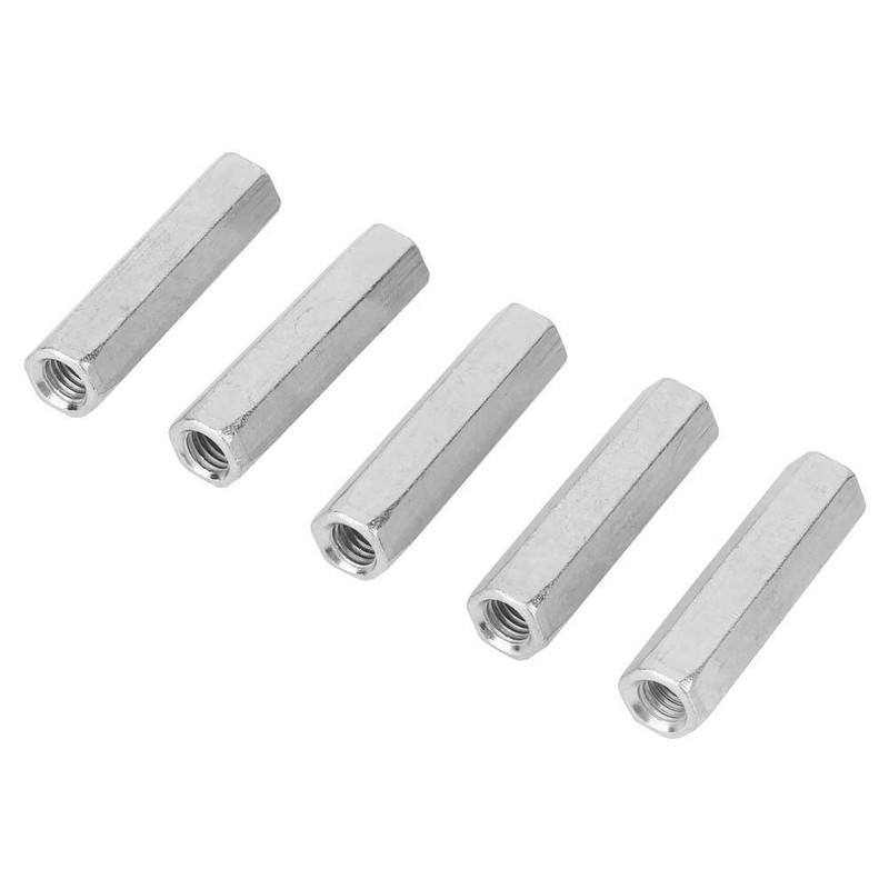 Long Hex Nut, 5 Pieces M8 x 50 Long Rod