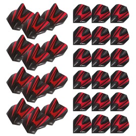 WINMAU Prism Alpha Pattern Design Dart Flights - 10 sets per pack (30 dart flights in total) (Black & Red)