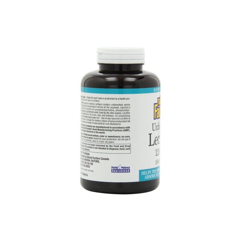 Natural Factors Natural Factors - Unbleached Lecithin 1200 mg, 180