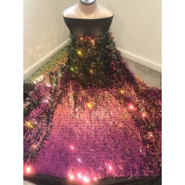wowfabric4less123 Purple Pink Iridescent 3D 4way stretch sequin fabric 50” Width Sold By The Yard