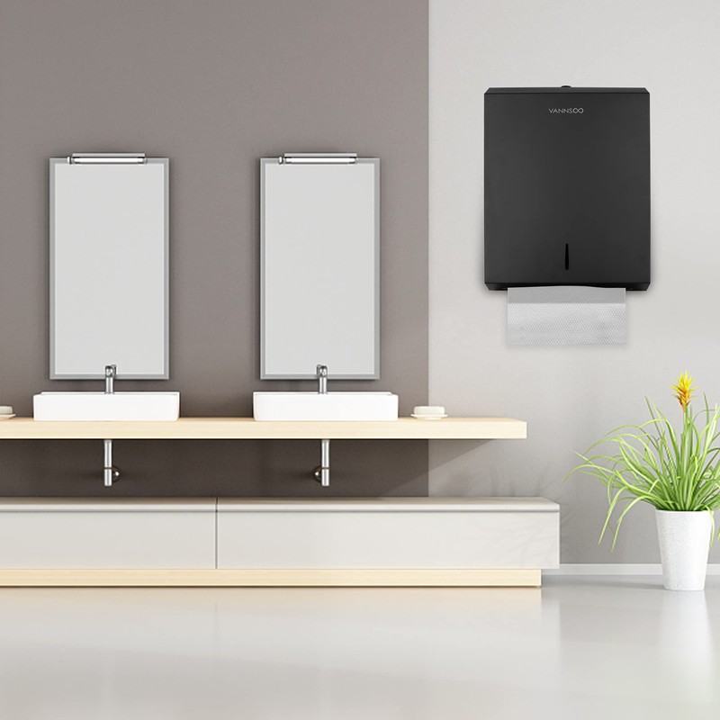 VANNSOO Paper Towel Dispenser, Commercial Stainless Steel Tri-fold/Multi-fold/C-Fold Paper Towel