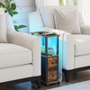 TUTOTAK Small Narrow End Tables, LED Side Tables with 2