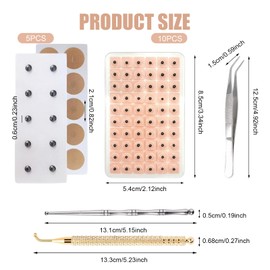600Pcs Akupunkturpflaster Ear Seeds Akupressurstift Akupunkturstift Akupressur Stift Akupressur Pflaster für Entspannung Muskel mit 50 Akupunkturpflaster Magnetische 2 Akupunktur Stift 1 Pinzette