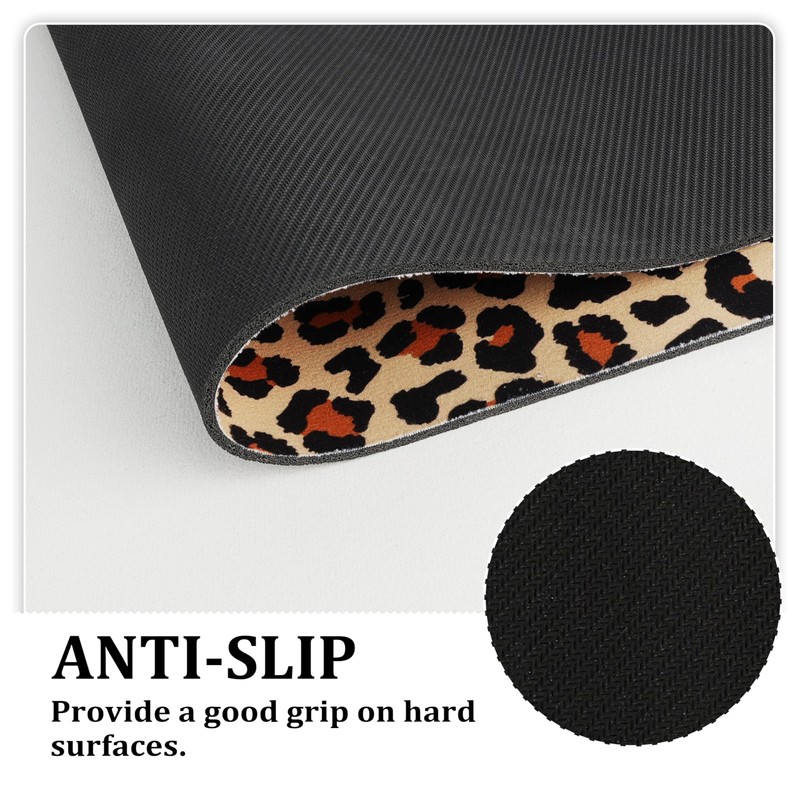 FNLNDO Leopard Bathroom Rugs 17"x 47" Long Bath Rugs Cheetah