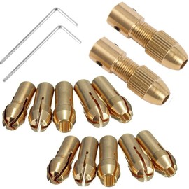 Small Electric Drill Bit Collet Micro Twist Drill Chuck Set Motor Shaft with Allen Wrench 2.0mm Copper Cap (2.0mm X 2set)