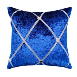 Anything 4 you Velvet Throw Pillow Covers Set of 2-45 x 45 cm (18 x 18 inch) Royal Blue Cushion Cover with Luxury Diamond Design and Invisible Zipper - Ideal for Living Room, Sofa & Bedroom