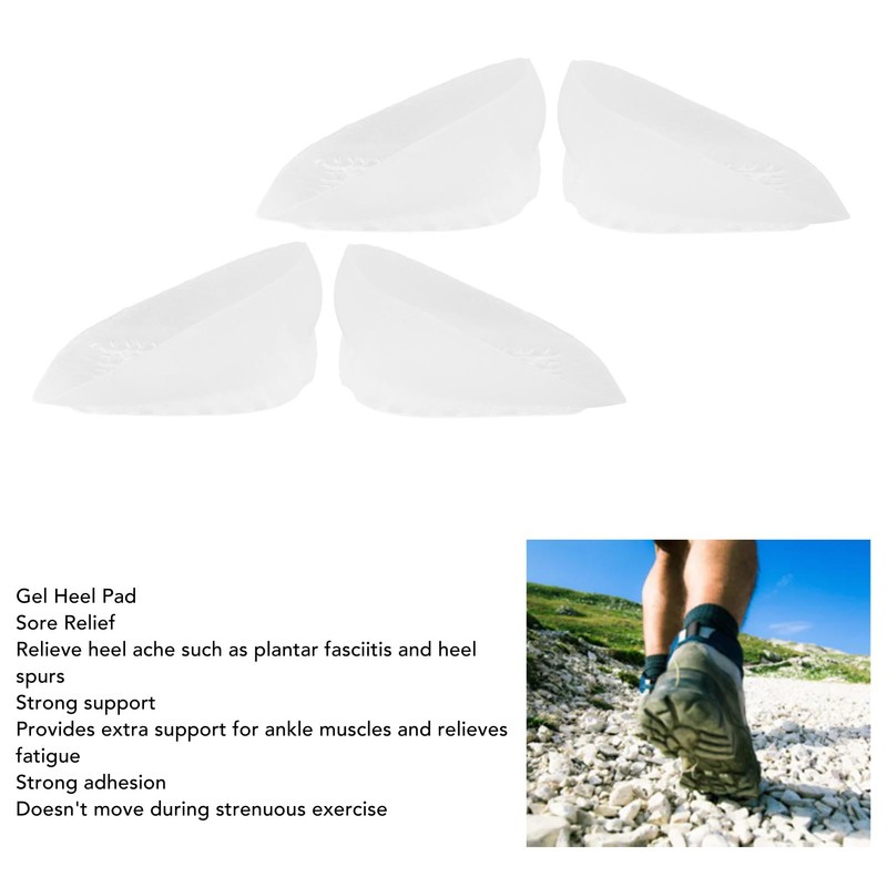 2 Pair Gel Heel Pad Transparent Strong Adhesion Soft Massaging