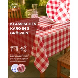 texpot Country House Table Runner 40 x 220 cm Red / White Checked Made from 100% Cotton in 20 mm Chequered Farmer's Check