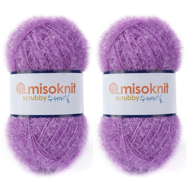 Misoknit Pastel Scrubby Yarn for dishcloths Crocheting 2 Skeins Polyester