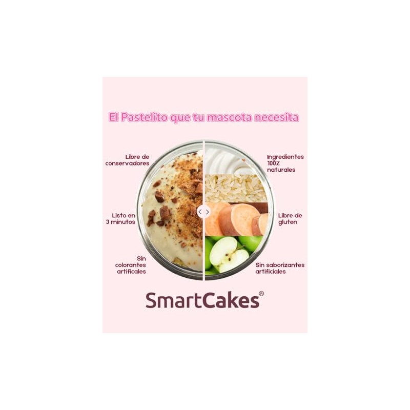 Pastelito Instantáneo para Perros, 100% Natural, Sin Gluten, Sabor Camote,