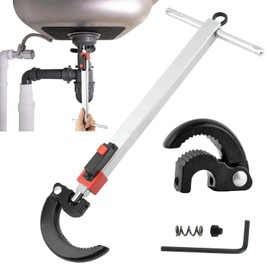 NINEFOX Telescoping Basin Wrench, Adjustable Tap Nut Spanner Basin Spanner, 1-1/4 to 2-1/2inch Jaw Capacity, for Fixing Back and Union Nuts Under Sink