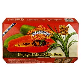 Asantee Thai Papaya & Rice Milk Skin Whitening Soap 135g (Pack of 4) by Asantee