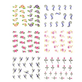 AllyDrew Florals Water Slide Nail Art Decals Water Transfer Nail Decals (100+ Nail Decals)