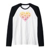 Colorful Cute Hearts Shape Silhouette Lover - Cowboy Rodeo Raglan