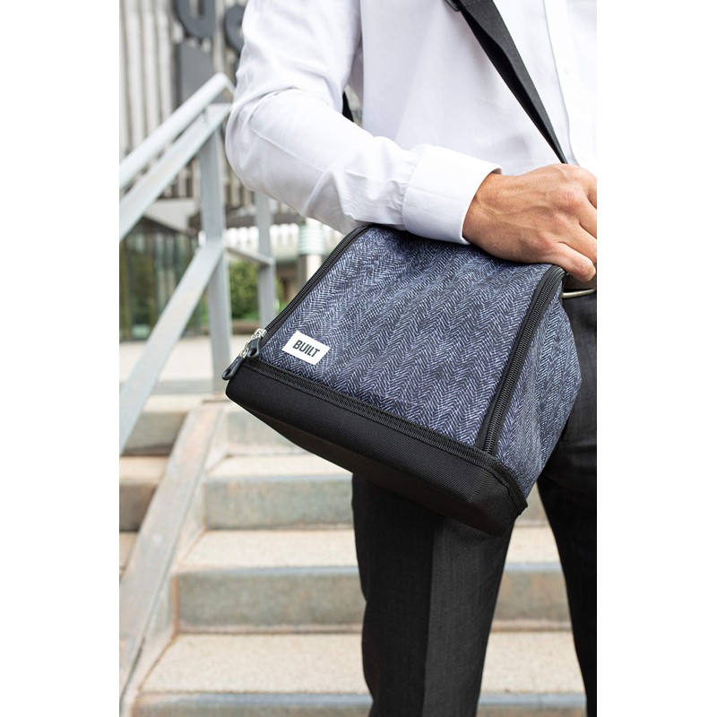 BUILT Insulated Lunch Bag with 'The Professional' Design, Polyester, Black,