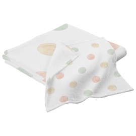 GUIJI Pastel Dots Cotton Bath Towel Set of 2, Soft and Highly Absorbent, No Color Loss for Bathroom, Hotel, Gym, Spa, Beach, Swimming Pool