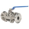 Two Way & Three Piece Ball Valve Fits 1.5" Tri-Clamp