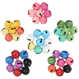 YUEYUAN 45 Pieces 22 mm Colourful Bells Bell, Colours Bells Colourful Metal Bells, Bells for Crafts, Small Bell Jingles, Bell for Christmas Decoration, DIY Key Chain