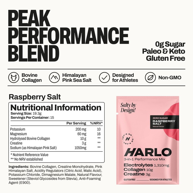Harlo 3-in-1 Electrolytes Powder with Creatine & Collagen – Hydration,