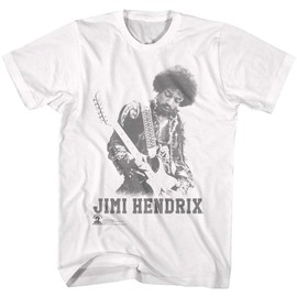 American Classics Jimi Hendrix 1963 Rock Guitarist Singer Songwriter Icon Jammin Faded T-Shirt - White, X-Large